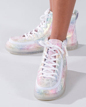 Baskets montantes enfant Faux Cuir Rainbow Crackle - Billy Classic