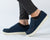 Baskets LARGE basses Femme Faux Cuir Navy II - Billy Classic